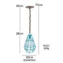 Ver imagem 2 de Linda Luminária Aramada Decorativa para Area de Lazer em Ferro - Azul Turquesa