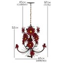 Ver imagem 2 de Luminária de Varanda e Cozinha e Area Gourmet de Ferro Decorativa Grande - Vermelho Escuro
