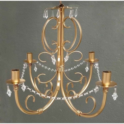 Luminária de Ferro para Teto Apartamento Simples Decoração Moderna - Dourado