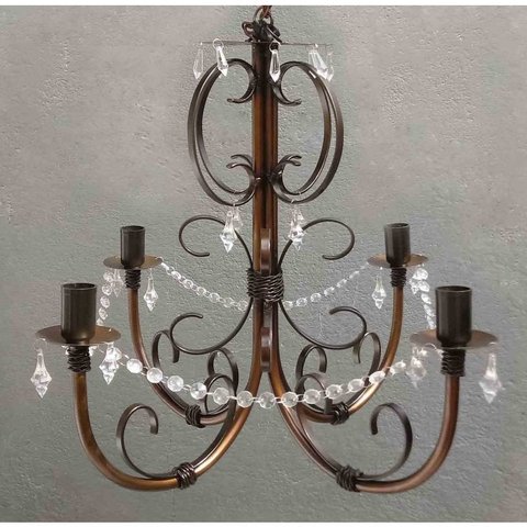 Luminária de Ferro para Teto Apartamento Simples Decoração Moderna - Verniz
