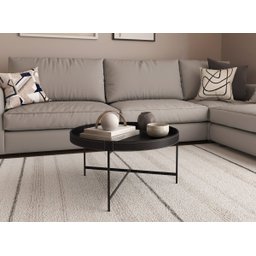 Mesa de Centro Décor 60cm em Couro Preto - Móvebrinque - 2