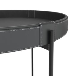 Mesa de Centro Décor 60cm em Couro Preto - Móvebrinque - 4