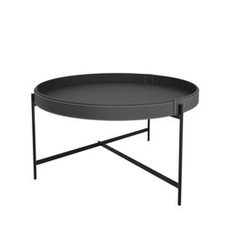Mesa de Centro Décor 60cm em Couro Preto - Móvebrinque - 1