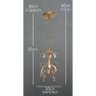 Lustre Pendente Decorativo Pequeno para Iluminação Sala Conjugada Simples - Dourado - 2