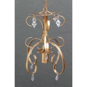 Lustre Pendente Decorativo Pequeno para Iluminação Sala Conjugada Simples - Dourado
