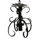 Ver imagem 3 de Lustre Pendente de Ferro Preto Simples para Iluminação de Apartamento - Preto