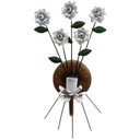 Ver imagem 1 de Arandela com Flores em Ferro de Parede para Varanda de Sitio - Branco