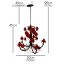 Ver imagem 3 de Luminária Bonita de Ferro para Sala de Estar e Copa com Flores Rustica - Vermelho Escuro