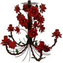 Ver imagem 1 de Luminária Bonita de Ferro para Sala de Estar e Copa com Flores Rustica - Vermelho Escuro