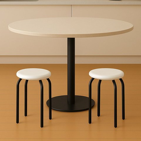 Banqueta Cozinha Baixa Empilhável Industrial Kit 2 Jully Preto/branco D03 - D’Rossi