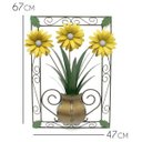 Ver imagem 2 de Quadro Painel Artesanal para Sala Decorativo em Ferro com Flores - Amarelo