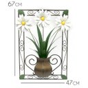 Ver imagem 2 de Quadro Painel Artesanal para Sala Decorativo em Ferro com Flores - Branco