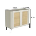 Ver imagem 2 de Buffet Aparador 98,5cm Porta Sextavada 100% Mdf Pés Metal Cor:luna com Preto