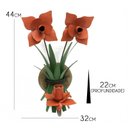 Ver imagem 2 de Arandela Artesanal Flor de Ferro Área Externa e Interna 1 Bocal com Flores - Laranja
