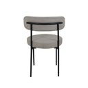 Ver imagem 6 de Kit 2 Cadeiras de Jantar Linho Cinza Camelia com Encosto Curvo Base Preta Moderna para Sala e Cozinh