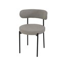 Ver imagem 3 de Kit 2 Cadeiras de Jantar Linho Cinza Camelia com Encosto Curvo Base Preta Moderna para Sala e Cozinh