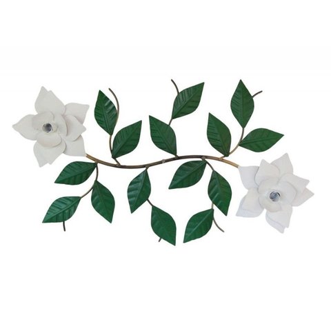 Painel Lindo de Ferro com Flores Rustico para Varanda e Muro - Branco
