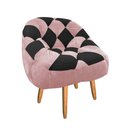 Ver imagem 3 de Kit 02 Poltrona Paloma Escritório Sala Pé Palito Suede Rosa Bebê e Suede Preto - Dominic Decor