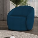 Ver imagem 1 de Poltrona Decorativa Orgânica Giratória Lua Bouclê Azul D03 - D’Rossi