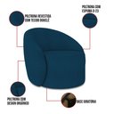 Ver imagem 3 de Poltrona Decorativa Orgânica Giratória Lua Bouclê Azul D03 - D’Rossi