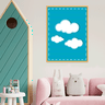 Plaquinha Decorativa Adesivada Infantil Nuvens MADEIRA CLARA - 20x30cm - 1