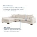 Ver imagem 5 de Sofá de Canto 6 Lugares com Chaise Modulado 280cm com Base em Madeira Maciça Dominique