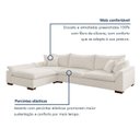 Ver mais imagens de Sofá de Canto Modulado com Chaise 6 Lugares Base em Madeira Maciça Dominique Prime