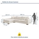 Ver imagem 3 de Sofá de Canto Modulado com Chaise 6 Lugares Base em Madeira Maciça Dominique Prime