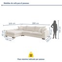 Ver imagem 3 de Sofá de Canto 6 Lugares com Chaise Modulado 280cm com Base em Madeira Maciça Dominique Yescasa