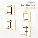 Ver imagem 5 de Kit 3 Banqueta Quadrada Preta para Balcão Ilha Cozinha Gourmet Bancada Piscina Bares Àrea de Lazer