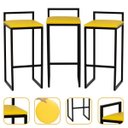 Ver imagem 1 de Kit 3 Banqueta Quadrada Preta para Balcão Ilha Cozinha Gourmet Bancada Piscina Bares Àrea de Lazer