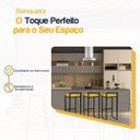 Ver imagem 3 de Kit 3 Banqueta Quadrada Preta para Balcão Ilha Cozinha Gourmet Bancada Piscina Bares Àrea de Lazer