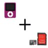 MP4 Player Square Rosa SD / FM / E-BOOK / Gravador + Cartao de Memoria 8GB - 1