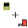 MP4 Player Square Verde SD / FM / E-BOOK / Gravador + Cartao de Memoria 8GB - 1