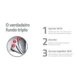 Fervedor Tramontina Solar em Aço Inox Fundo Triplo com Tampa 14 cm 2 L - 2