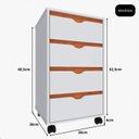 Ver imagem 5 de Mesa de Apoio para Quarto Quatro Gavetas Movlar Mdp - Mod.0701:branco/nature