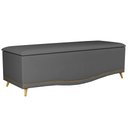 Ver imagem 1 de Calçadeira Baú Queen 160cm Imperial J02 Suede Chumbo - Mpozenato