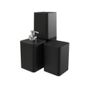 Ver imagem 1 de Kit Organizador Banheiro Smile Polipropileno Preto 20cm 3 Peças