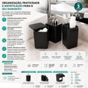 Ver imagem 4 de Kit Organizador Banheiro Smile Polipropileno Preto 20cm 3 Peças