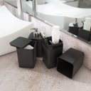 Ver imagem 3 de Kit Organizador Banheiro Smile Polipropileno Preto 20cm 3 Peças