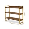 Estante Pequena Em Aço 3 Prateleiras 90 cm Imbuia Dourado Ezreal Shop JM - 4