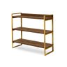 Estante Pequena Em Aço 3 Prateleiras 90 cm Imbuia Dourado Ezreal Shop JM - 2