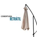 Ver imagem 3 de Ombrelone Lateral Articulado Alumínio 3,5m Grande Praia Piscina Jardim com Base Importway Iwobl-350 