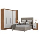 Ver imagem 4 de Quarto Completo 5 Portas 2 Gavetas 5 Peças Viena Espresso Móveis Marrom/Nogal/Branco