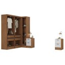 Ver imagem 5 de Quarto Completo 5 Portas 2 Gavetas 5 Peças Viena Espresso Móveis Marrom/Nogal/Branco