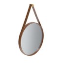 Ver imagem 3 de Espelho Redondo Aqua com Alça Couro Marrom 80cm