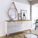 Ver imagem 5 de Espelho Redondo Aqua com Alça Couro Marrom 80cm