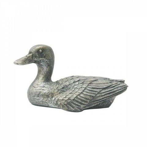 escultura pato REND resina prata 11cm Ilunato NA0475