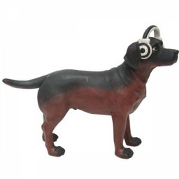 escultura cachorro BASSET HOUND resina marrom 39cm Ilunato QC0482 - 1