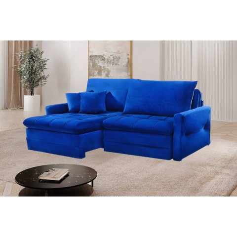 Sofá Retrátil e Reclinável Cristal Caixa Zero 2,60m Pillow de 15cm - Movenzo Estofados